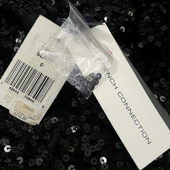 French Connection NWT Emille Sparkle Long Sleeve Sequin Sheath Dress In Black, 0 - Picture 10 of 12